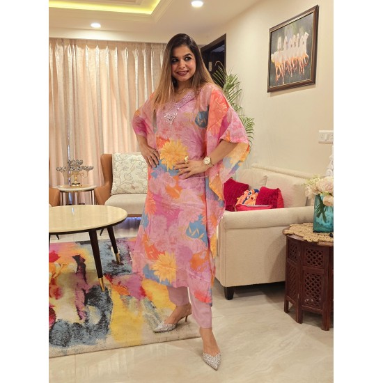 PINK KAFTAN SET 