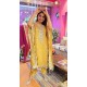 Yellow silk kaftan set 