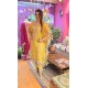 Yellow silk kaftan set 