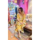 Yellow silk kaftan set 