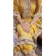 Yellow silk kaftan set 