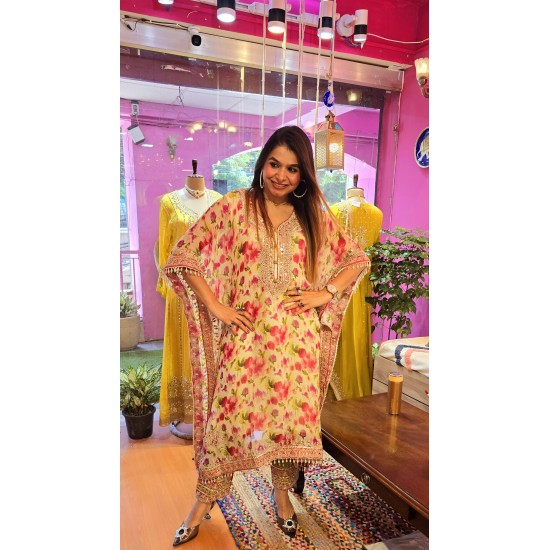 Pure georgette kaftan set