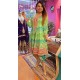 Green anarkali with dhoti set 