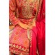 Red and pink banarasi silk plazzo set 