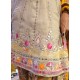 Beige anarkali with pants 