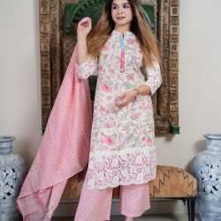 Pink cotton suit set 