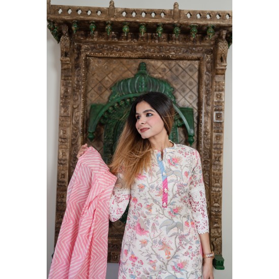 Pink cotton suit set 