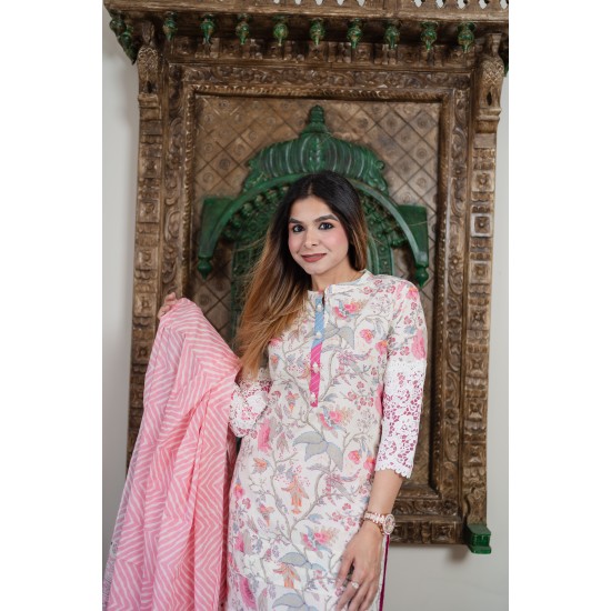 Pink cotton suit set 