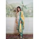 Turquoise print cotton  suit