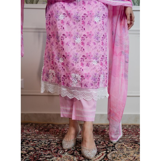 Pink chickenkari set 