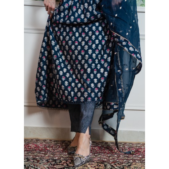 Indigo anarkali 