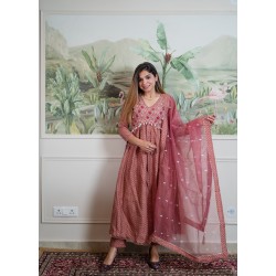 Mauve pink anarkali 