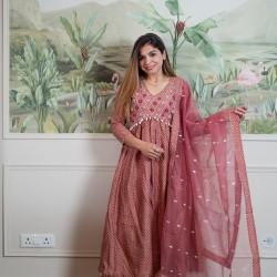 Mauve pink anarkali 