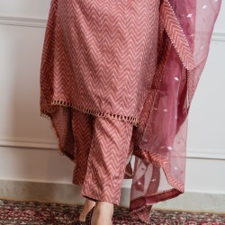 Mauve pink anarkali 