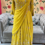 One piece dress in a saree drape style