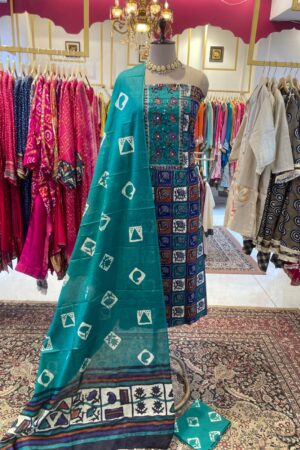 Handloom cotton in blue